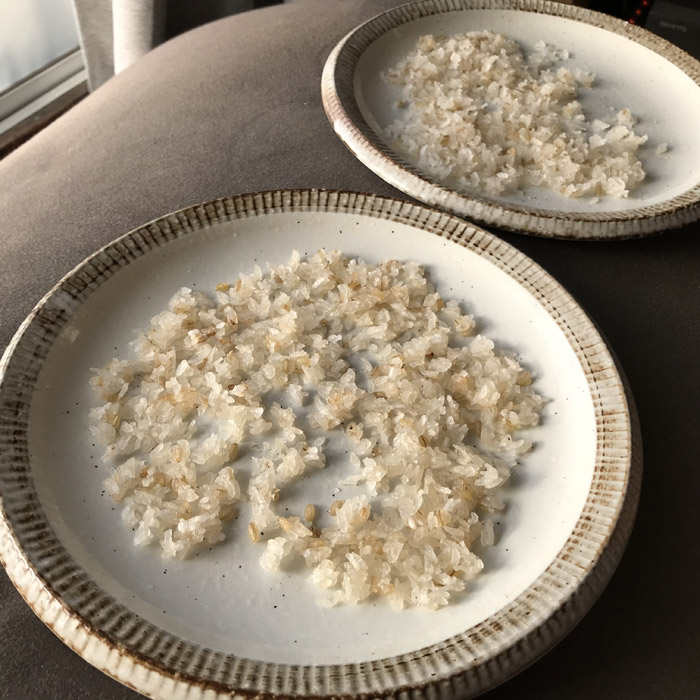 お米を干したところ