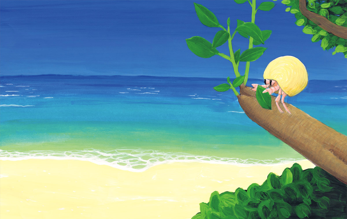 朝ごはんはガジュマルの葉っぱ。